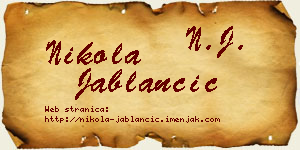Nikola Jablančić vizit kartica